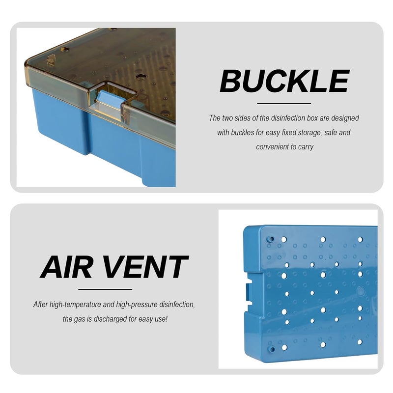 REEHUT Double Layer Autoclavable Instruments Storage Box Instruments Sterilization Tray Case with Silicone Mat - Image 5